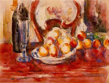 Nature morte Appelle une bouteille et son fauteuil Paul Cézanne Peinture à l'huile